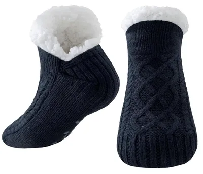 Produktbild von Kuschelsocken Damen Herren Warm Rutschfest Größe 36-44 Schwarz