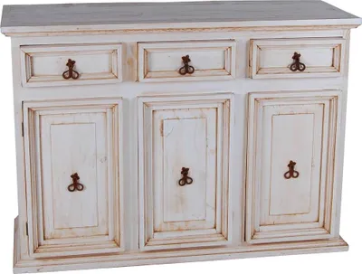 Produktbild von MiaMöbel Sideboard Mexico Möbel 126x90x47 cm Landhausstil Massivholz Pinie Weiß