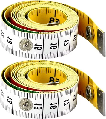 Productafbeelding van Zacht Meetlint - Kleermaker Meetlint - Nauwkeurig Meten - Dubbele Schaal - 150 mm - Geel