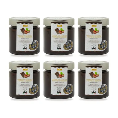 Produktbild von TubeORIGINAL Creme mit Cioccolato di Modica IGP 45 % und Haselnusskrokant – 6er-Pack (6 × 190 g)