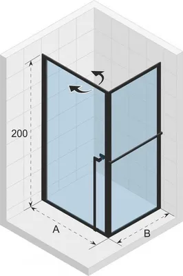 Obrázek produktu pro Sprchový kout Riho Lucid GD201 100x100x200 cm barva rámu černá GD210B100