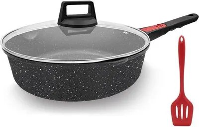 Produktbild von Famanu Antihaft-Bratpfanne mit Deckel - Schwarz - 28 cm