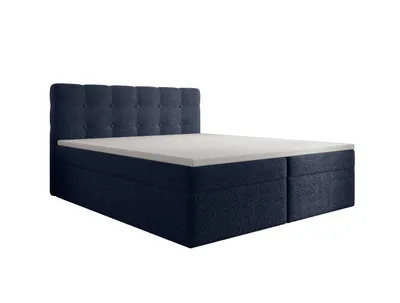 Produktbild von Kontinentalbett 160x200 cm AVENTO, Matratze und Topper, Boxspringbett Doppelbett Polsterbett mit Stauraum, Gepolstertes Kopfteil