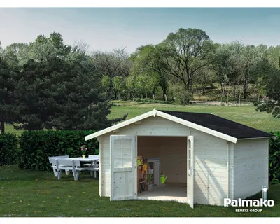 Produktbild von Gartenhaus Palmako Lotta 13,9 m² 422 x 430 cm tauchgrundiert