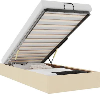 Produktbild von vidaXL Ottoman-Bett ohne Matratze Creme 90x190 cm Stoff