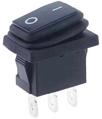 Produktbild von ProRide Wippschalter KCD1 Ein/Aus 3 Anschlussstifte 10A 250V Einbau IP67 Schwarz
