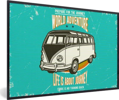 Produktbild von MuchoWow® MuchoWow® Gerahmtes Poster Oldtimer - Oldtimer - Auto 90x60 cm - Poster mit zchwarzem Bilderrahmen - Fotorahmen - Foto-Plakat