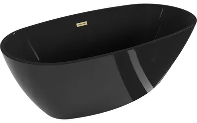 Obrázek produktu pro Mexen Eris volně stojící vana 170 x 80 cm, černá, přepad zlatý kartáčovaný - 53441708070-55