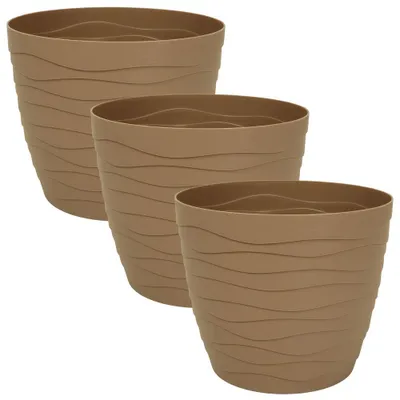 Produktbild von MePla - 3 Stück Kunststoff-Übertopf TEO ø 17 beige