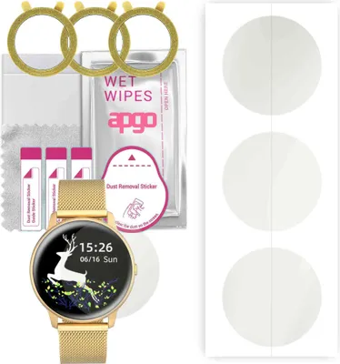 Produktbild von apgo 3 Stück Schutzfolie, Matt, kompatibel mit G.Rossi SW015 Smartwatch, Hydrogel Displayschutzfolie mit Positionierhilfe, Displayfolie, robust und kratzfest