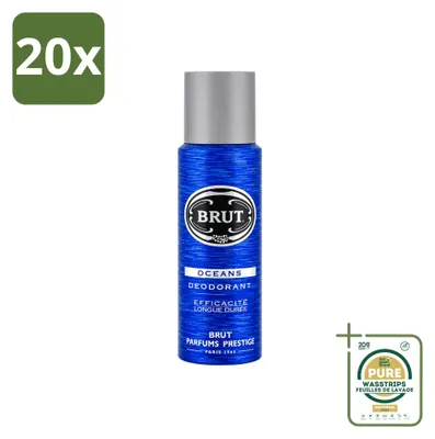 Productafbeelding van 20 x Brut Oceans Deodorant Spray - 200 ml - Voorraadverpakking - 20 stuks