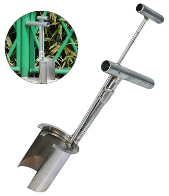 Produktbild von Pflanzbohrer aus Edelstahl für Blumenzwiebeln und Obstbäume, Pflanzwerkzeug mit langem Griff für Setzlinge