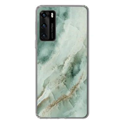 Produktbild von MuchoWow® Handyhülle Schutzhülle Hülle für Huawei P40 Naturstein - Grün - Chic Silikon Softcase Handy Hülle - Handytasche