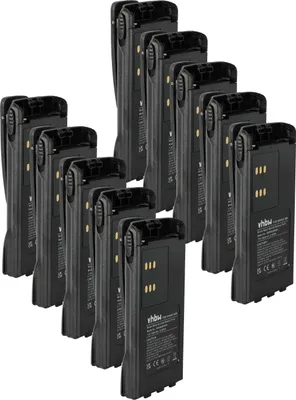 Produktbild von vhbw 10x Akku kompatibel mit Motorola HT1550, HT750, MTX8250, HT1550.XLS, HT1500 Funkgerät, Walkie Talkie (1800 mAh, 7,2 V, NiMH) + Gürtelclip