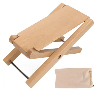 Produktbild von Gitarrenfußstütze – Extra stabil – Klappbar – Verstellbar – Holzfußbank – Bequeme Unterstützung – 4 Höhenstufen