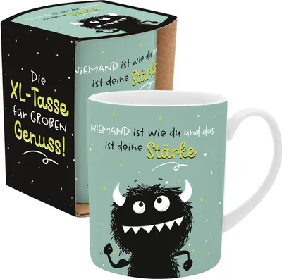 Produktbild von XL-Tasse Motiv 'Monster', mit Geschenkbanderole