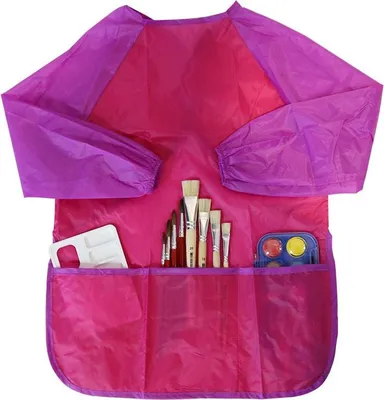 Imagen del producto de Delantal infantil rosa, protector, talla 3-8 años, ideal para actividades creativas como pintar