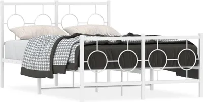 Obrázok produktu pre vidaXL Posteľný rošt s čelom a nohami kovový biely 120x200 cm