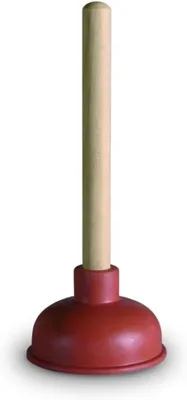 Productafbeelding van Rubberen Zuignap - Houten Handvat - Materiaal Verplaatsen - Robuust Flexibel - 22x12x7 cm - Bruin