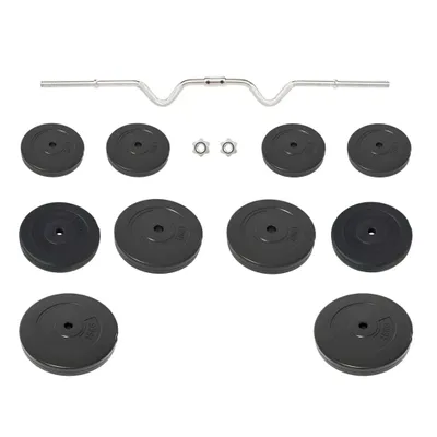 Produktbild von vidaXL Curlstange mit Hantelscheiben 90 kg