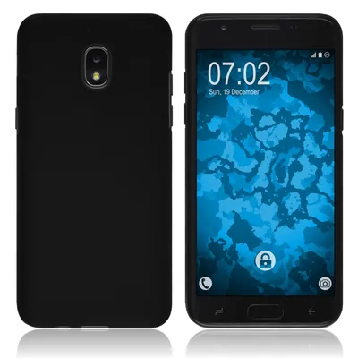 Produktbild von PhoneNatic Case kompatibel mit Samsung Galaxy J3 (2018) - schwarz Silikon Hülle matt Cover