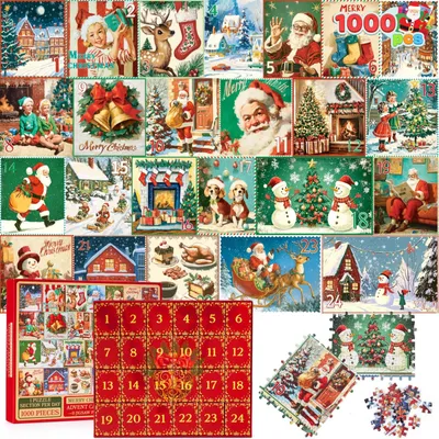 Immagine prodotto di Puzzle di Natale - Calendario dell'Avvento - 1000 pezzi - 24 giorni