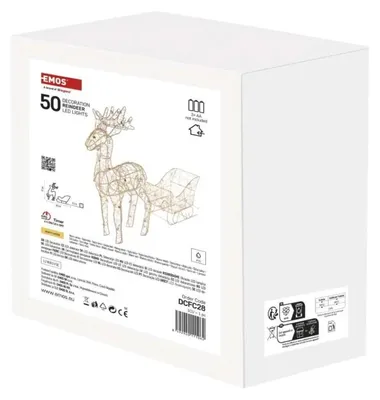 Produktbild von LED Dekoration WEIHNACHTEN RENTIER+SCHLITTEN, 50 LEDs, 60x10x47 cm, warmweiß, Innen