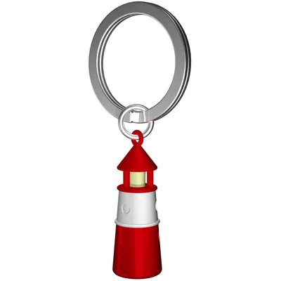Immagine prodotto di Portachiavi in metallo con faro rosso e bianco