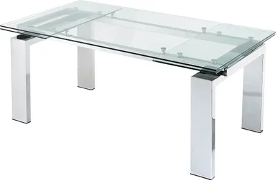 Produktbild von Klappbarer Esstisch LUBANA - Gehärtetes Glas und Metall - Für 8 - 10 Personen