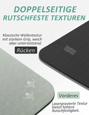 Productafbeelding van Trainingsmat van TPE, 6-8 mm dik, antislip, met draagriem, geschikt voor fitness en training buiten