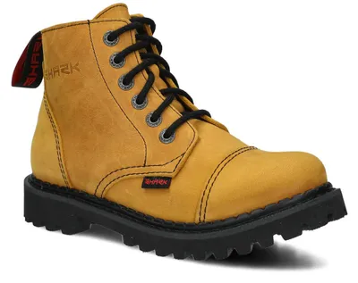 Produktbild von NAGABA Stiefel Damen Herren Springerstiefel 6-Loch - Leder - Gelb - 38