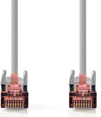 Produktbild von Nedis CAT6-Netzwerkkabel - RJ45 Stecker - RJ45 Stecker - S/FTP - 2.00 m - Rund - LSZH - Grau - Label