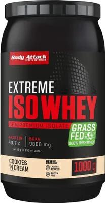 Produktbild von Body Attack Extreme Iso Whey – 1000 g Cookies n Cream