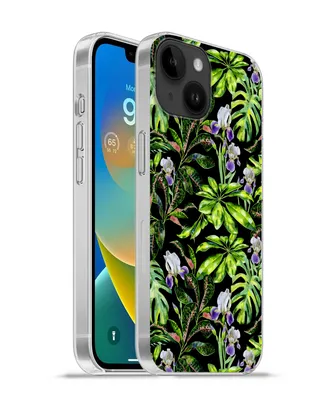 Produktbild von MuchoWow® Handyhülle Schutzhülle Hülle für Apple iPhone 14 - Softcase Blume - Blätter - Muster Silikon Softcase Handy Hülle - Mobiltelefonhülle
