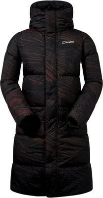 Schwarze isolierte Combust Reflect Jacket von Berghaus für Damen; mit Kapuze und langen Ärmeln.