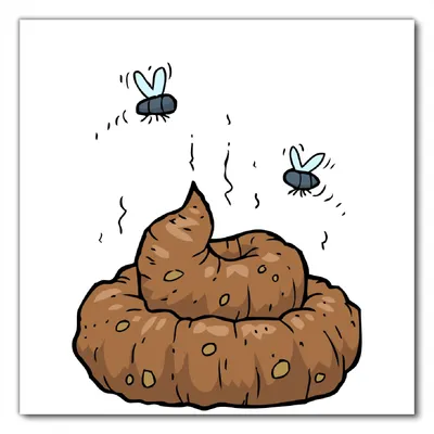 Produktbild von Wallario selbstklebende Möbelfolie/ Tischdecke für Innen und Außen, Größe: 60 x 60 cm - Comic Scheißhaufen mit Fliegen