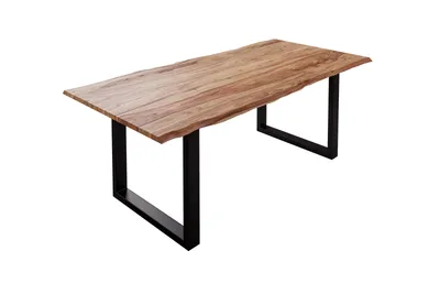 Produktbild von Baumkante Esstisch Sheesham naturbelassen 180 x 90 schwarz Mailand