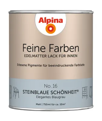 Produktbild von Alpina Feine Farben Lack Steinblaue Schönheit elegantes blaugrau 750 ml