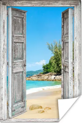 Produktbild von MuchoWow® Poster Strand - Aussicht - Sommer - Tropisch 120x180 cm - Kunstposter