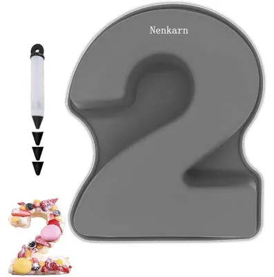 Obrázek produktu pro Silikonová forma ve tvaru čísla 2, forma na koláč o průměru 25 cm, bez BPA, s nepřilnavým povrchem