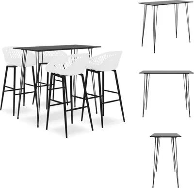 Produktbild von vidaXL 5-tlg. Bar-Set Schwarz und Weiß -  Essgruppen