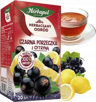 Obrázek produktu pro Herbata Czarna Porzeczka z Cytryną Herbaciany Ogród Herbapol 20 torebek