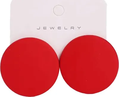 Image de Boucles doreilles Lizz - Élégance Rouge au Design Moderne KP30493