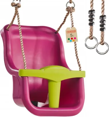Immagine prodotto di TRIBECCO® Altalena per bambini Altalena in plastica per bambini Altalena per neonati e bambini piccoli (Rosa (erica))
