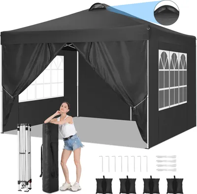 Produktbild von Pawilon 3x3, ochrona UV 50+ Składany pawilon 3x3 Wodoodporny Stabilny Zimoodporny z 4 panelami bocznymi, na pikniki i kempingi