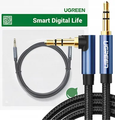 Image de Ugreen Câble Aux coudé 2 X Mini Jack 3.5 Mm 1M Bleu (Av112)