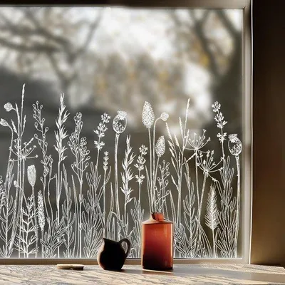 Image de Décoration printanière blanche 39 x 150 cm, film floral