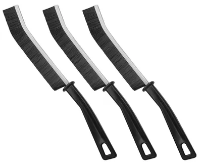 Fugenbürste 3er-Set, Edelstahl, schwarz, XL, für Fliesen, Küche, Bad