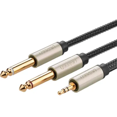 Produktbild von Ugreen 10613, 2 x 6.35mm, Männlich, 3.5mm, Männlich, 1 m, Schwarz
