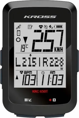 Zdjęcie produktu dla Kross KRC 650 Track – licznik rowerowy GPS z BLE 4.0, pomiarem mocy i wysokości, wodoodporny IPX6